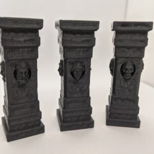3x Stone Faced Pillars Columns Posts 28mm 1:56 Model Scale Miniature DnD Bolt Action Tabletop Wargames Scenery Terrain Scatter