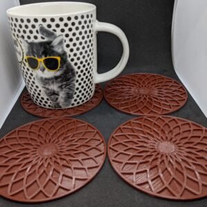 4x Mandala Themed Coasters Set | Drink Cup Mug Mats | Geek Model | Unique Ethnic Gift Him Her