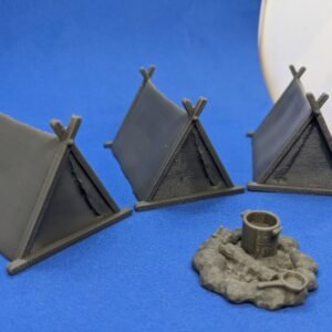 Viking Tents Camp Campsite Set | 28mm 1/56 Scale Miniature DnD | Tabletop Wargames Model Scenery Terrain Scatter