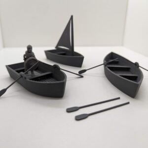 Small Sailing Rowing Boats Set | 28mm 1/56 Scale Figure Miniature DnD Bolt Action | Tabletop Wargames Model Scenery Terrain Scatter
