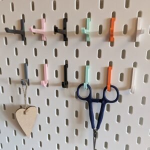 5x Ikea Skadis J L Hooks | Various Colours | Peg Board Accessories for Hanging Various Items | Scissors Tools Piers | Bracket Arm Hook