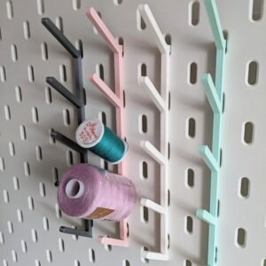 Thread Holder for Ikea Skadis | Various Colours | Peg Board Bobbin Sewing Threading Needle Accessories | Scissors Tools Bracket Arm Hook
