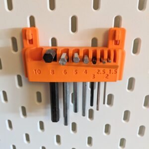 Hex Allen Key Holder for Ikea Skadis | Various Colours | Peg Board Accessories for Various Items | Storage Container Box